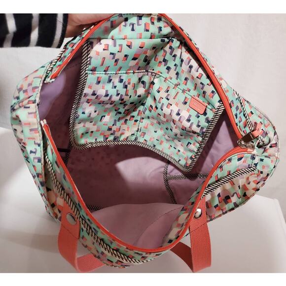 Fossil Keyper EW Shopper Tote Seafoam Blue Coral Multi Large Shoulder Bag 2017 - Picture 7 of 15